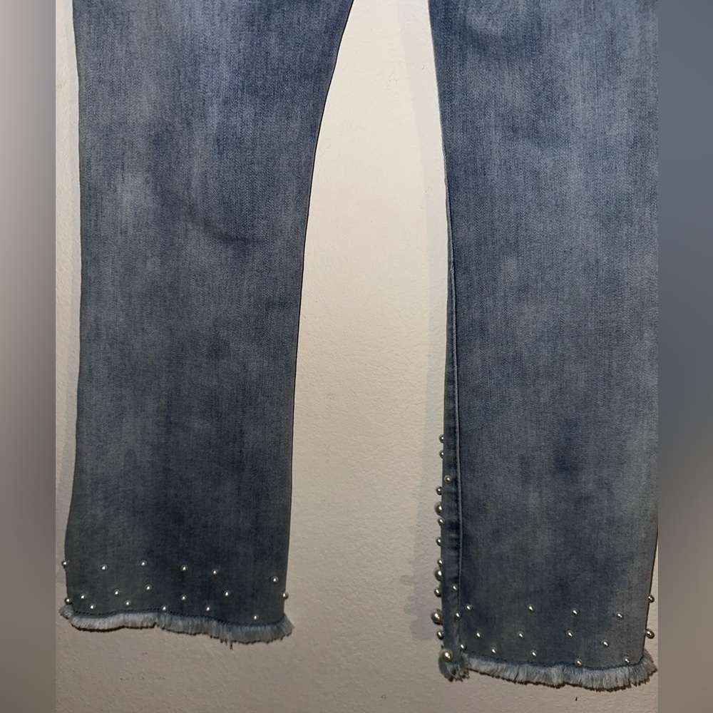 Joseph Ribkoff women’s pearl embellished cropped blue jeans denim contemporary 4 - Picture 8 of 8